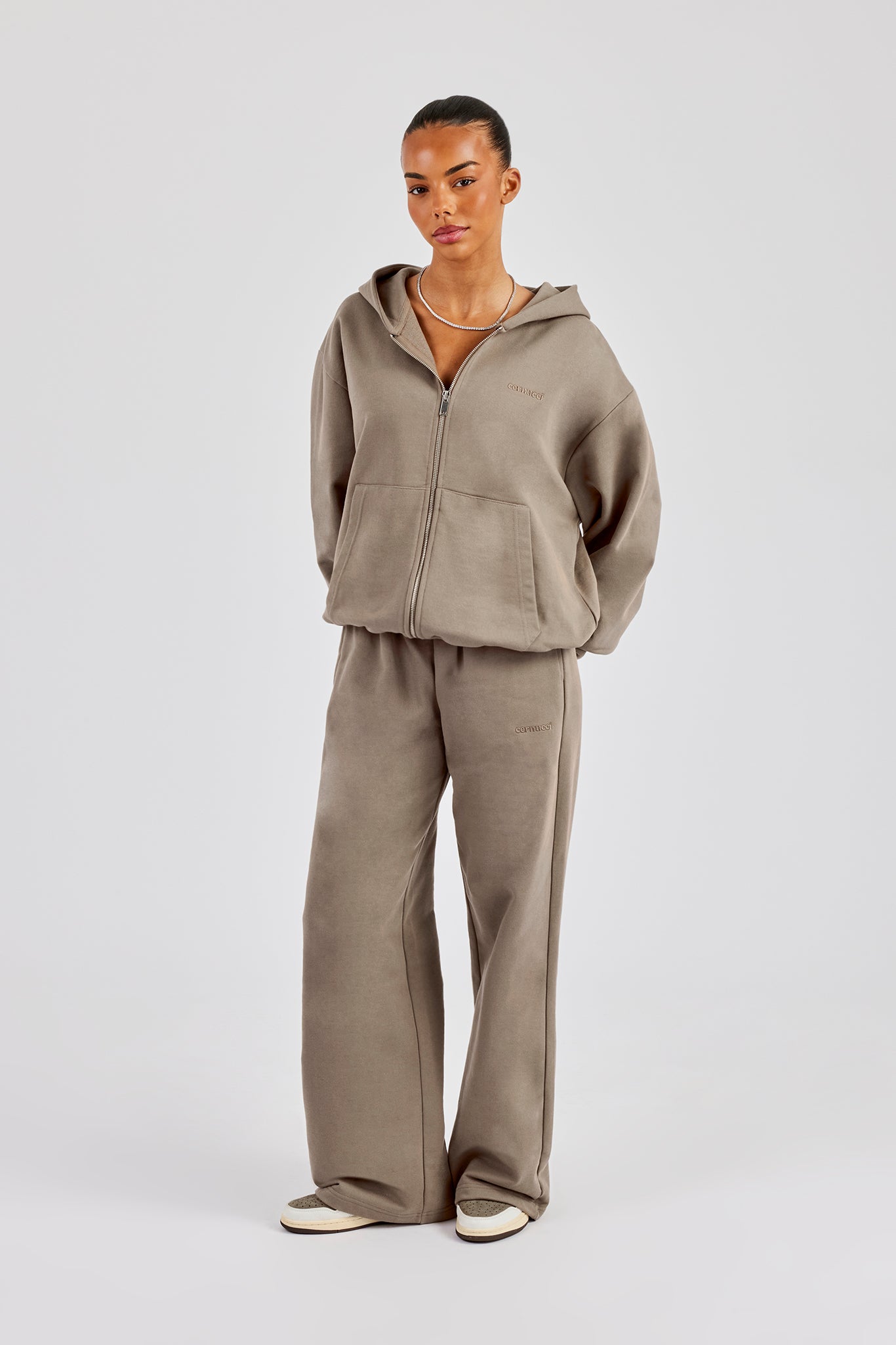 Cernucci Wide Leg Jogger - Taupe